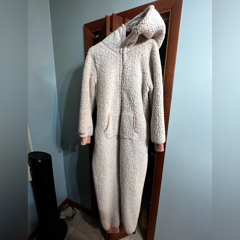 PINK sherpa onesie